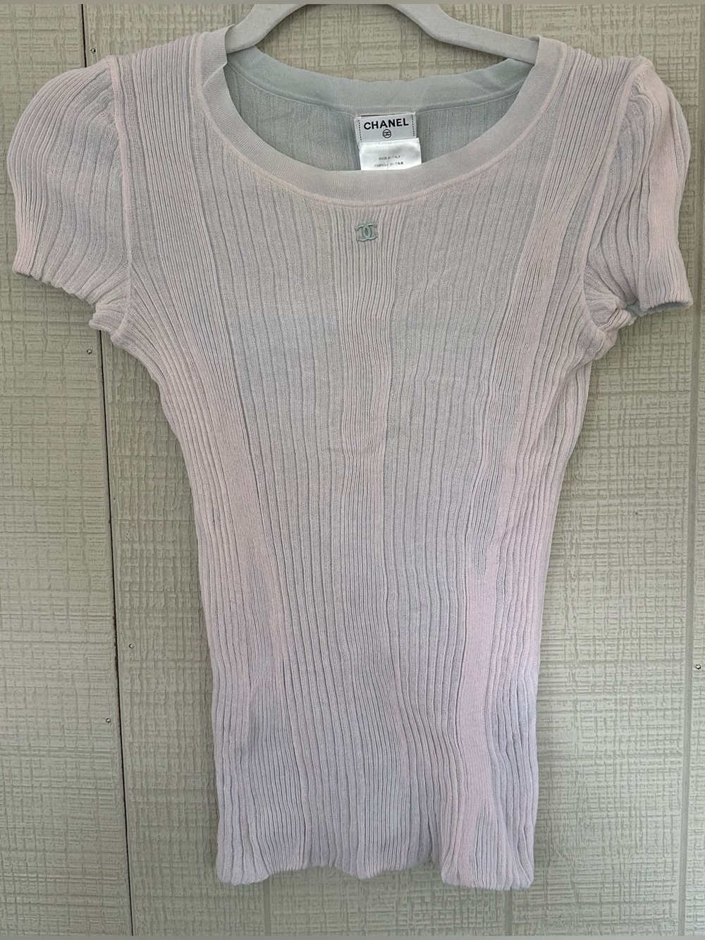 RARE Vintage Chanel Reversible Top Pink and Blue Size 38 2010